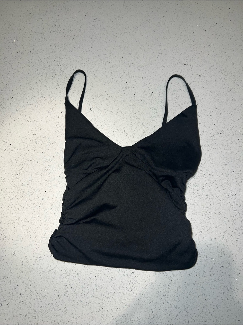 SHEIN Black Ruched Cami Tank – Size XS
